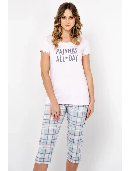 Italská móda Glamour po celé délce 3/4 velikosti sp. barva: světle růžová/potisk