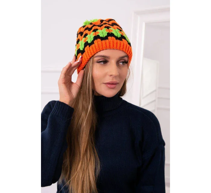 Dámská čepice Laila K283 orange neon+black+green neon Dámská čepice Laila K283 orange neon+black+green neon