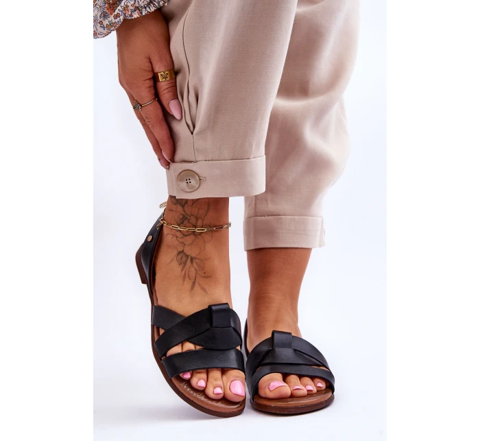 Zazoo 40185 Pohodlné Kožené Nazouváky Černé Zazoo 40185 Pohodlné Kožené Nazouváky Černé