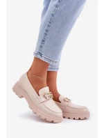 Dámské Mokasíny Se Zlatým Detalem Béžové model 21683267 - Boto