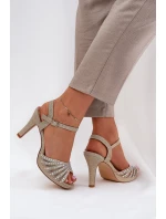 Sandály Na Podpatku Se A  Zlaté model 21685945 - D&A