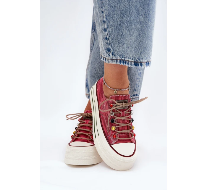 Dámské Tenisky Na Platformě Červené GOE RR2N4104