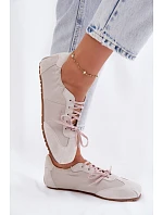 Semišové Nízké Dámské Tenisky Big Star TT274599 Béžové