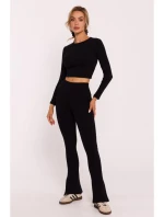 Žebrované legíny s nohavicí černé model 20515073 - Moe Žebrované legíny s nohavicí černé model 20515073 - Moe