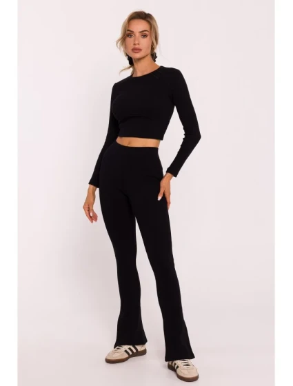 Žebrované legíny s nohavicí černé model 20515073 - Moe Žebrované legíny s nohavicí černé model 20515073 - Moe