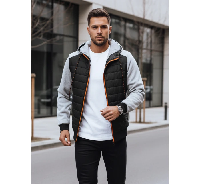 Pánská světle šedá prošívaná bunda FashionStreet TX4393