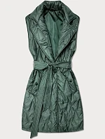 Khaki prošívaná vesta Goodlookin s páskem (B8603-11)