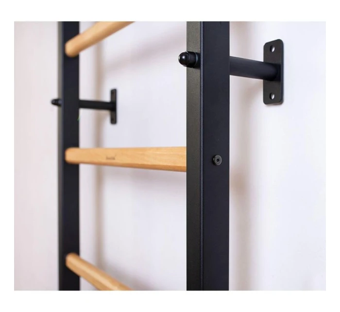 DŘEVĚNÝ KOVOVÝ GYMNASTICKÝ ŽEBŘÍK S DŘEVĚNOU LAVIČKOU 711W