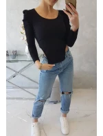 Halenka s buffovými rukávy černá