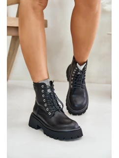 Zateplené Kožené Botky Pro S  Černé model 21673831 - Goe