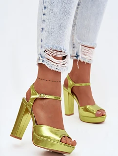 Dámské sandály na vysokém podpatku Neonově zelené Nelissey