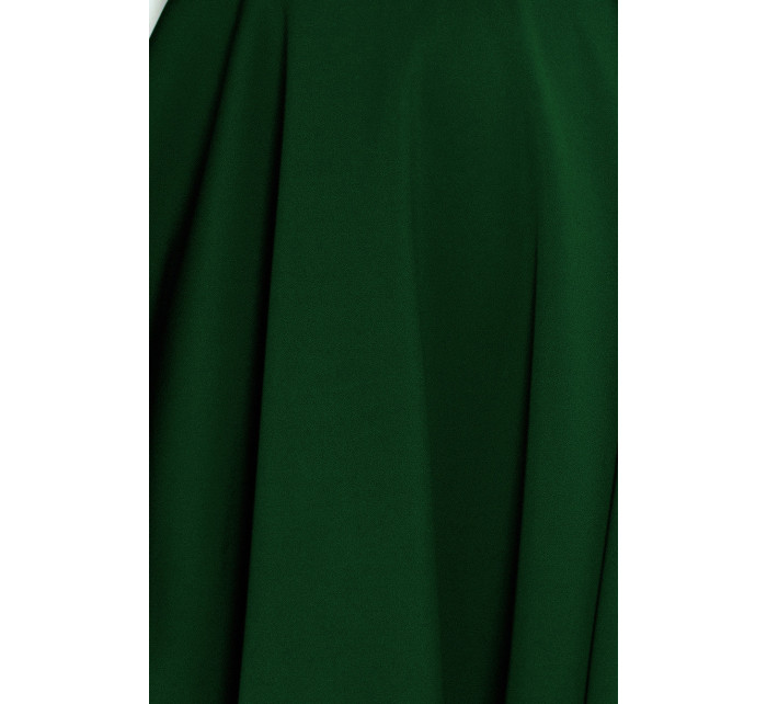 Rozevláté šaty s výstřihem Numoco - zelené