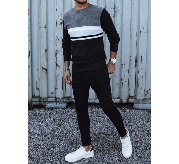 Pánský šedočerný svetr FashionStreet WX2206