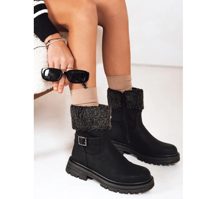 Dámské zateplené boty černé FashionStreet ZY1227