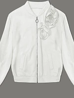 Pletená halenka s růžemi v barvě ecru (16023)