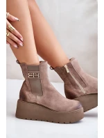 Zazoo 60498 Dámské Botky Chelsea Na Platformě A Klínu Černé