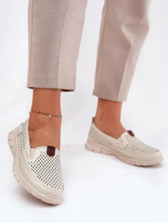 Baletky Z Přírodní Kůže  Béžové model 21690851 - VINCEZA