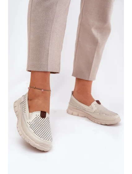 Baletky Z Přírodní Kůže  Béžové model 21690851 - VINCEZA