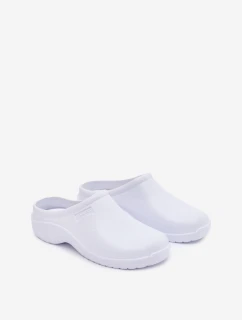 Pánské pěnové pantofle typu dřeváky – bílé