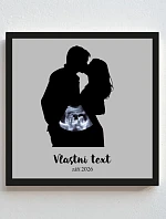 Personalizovaný magický fotoobraz v rámu - čtverec 20x20 - s párem a ultrazvukem