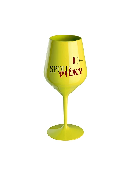 SPOLUPIČKY - žlutá nerozbitná sklenice na víno 470 ml SPOLUPIČKY - žlutá nerozbitná sklenice na víno 470 ml