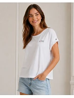 Dámské tričko UW0UW03632 YBR bílé - Tommy Hilfiger