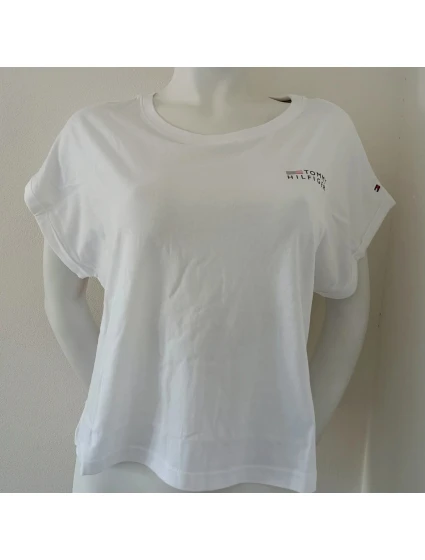 Dámské tričko UW0UW03632 YBR bílé - Tommy Hilfiger