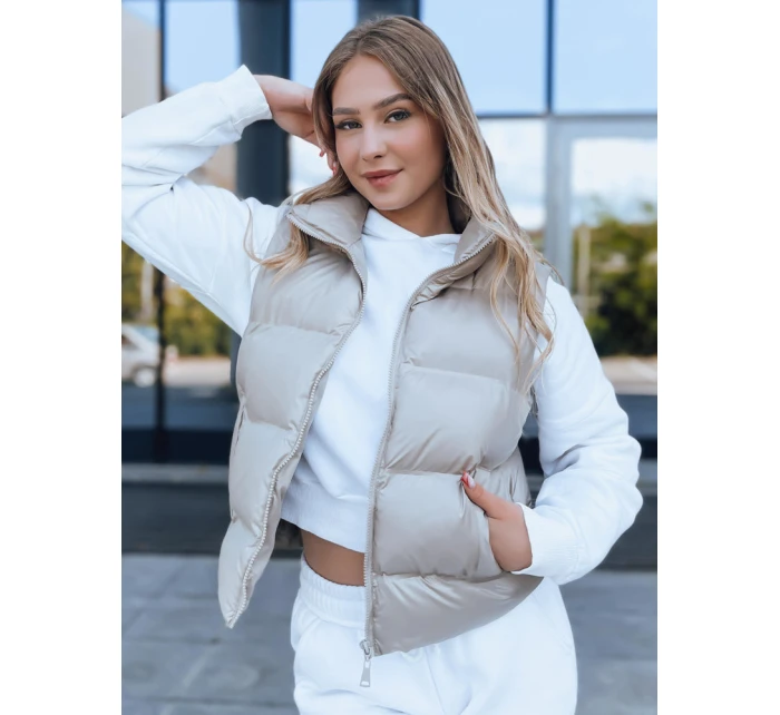 Dámská prošívaná vesta WILLOW béžová FashionStreet TY3795