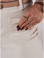 Dámské manšestrové kalhoty WELVIA light beige FashionStreet UY2302