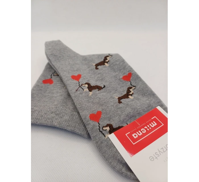 Milena ponožky 0200-201 Valentýnské jezevčíky 37-41