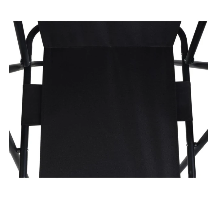 TURISTICKÉ KŘESLO S PODPRSENKAMI 52x44x75 cm SKLÁDACÍ KŘESLO ČERNÉ