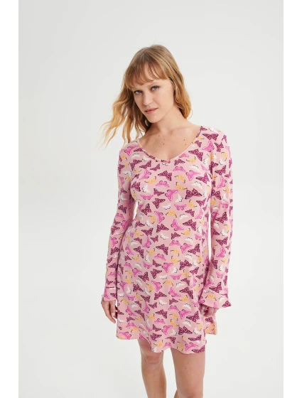 Noční košile s dlouhými rukávy model 18936352 - Vamp