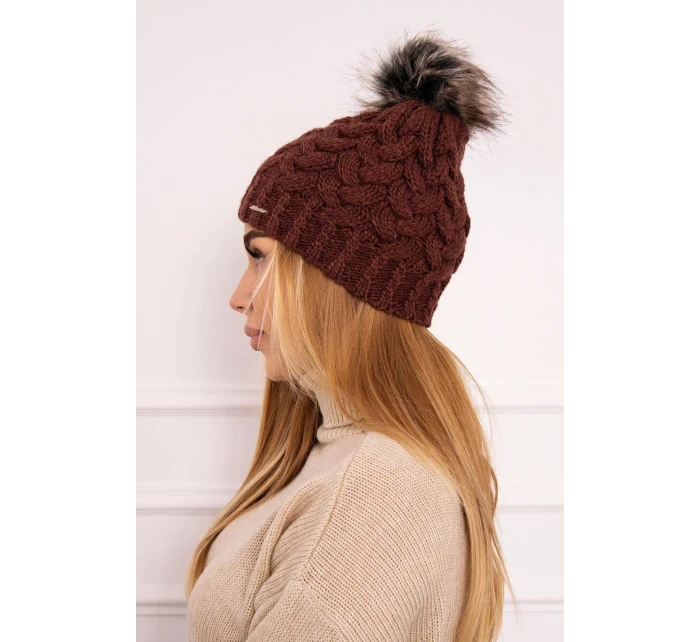 Fleecová čepice Daria K217 hnědá