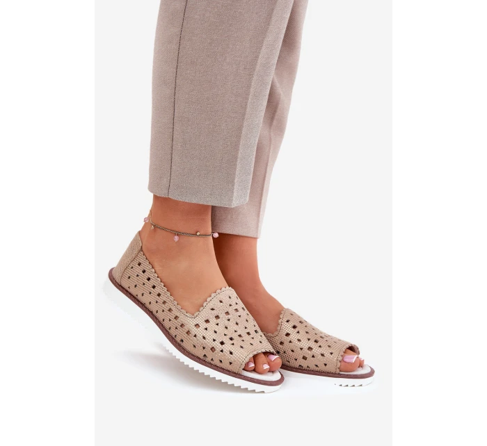 Kožené baleríny s   Zlaté model 21691621 - S.Barski