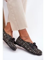 Kožené Baletky S Mašlí model 21695709 Černé - Laura Messi Kožené Baletky S Mašlí model 21695709 Černé - Laura Messi