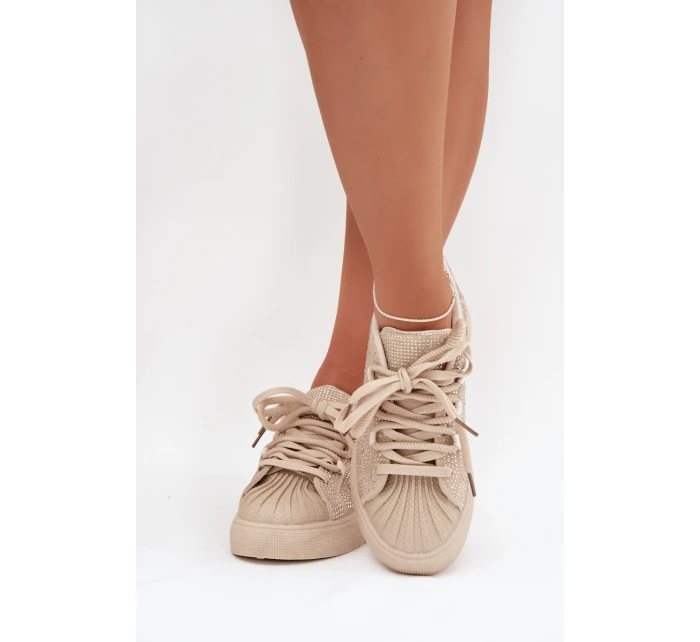 Ozdobené dámské tenisky béžové Calissea Ozdobené dámské tenisky béžové Calissea