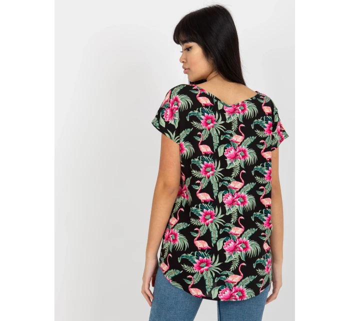 Dámská halenka D73771R10978P černá a zelená - FPrice