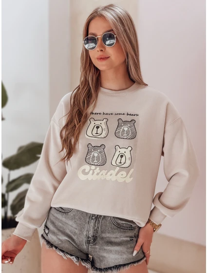 Dámská oversize mikina s medvídky MISOBEARS beige FashionStreet BY1438