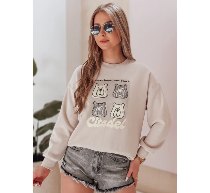 Dámská oversize mikina s medvídky MISOBEARS beige FashionStreet BY1438