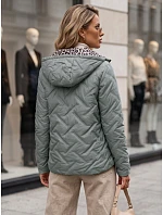 Dámská přechodová bunda s kapucí, zelená, FashionStreet TY5775 Dámská přechodová bunda s kapucí, zelená, FashionStreet TY5775