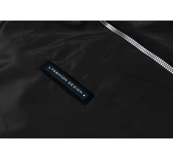 Tenká černá dámská bunda s ozdobnou lemovkou model 18019106 - S'WEST