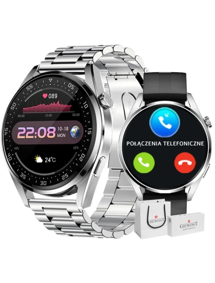 GIEWONT Vertex SmartCall GW450-4 Silver/Carbon Silicone Smartwatch GIEWONT Vertex SmartCall GW450-4 Silver/Carbon Silicone Smartwatch