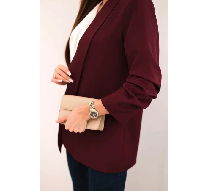 Elegantní sako s klopami bordové