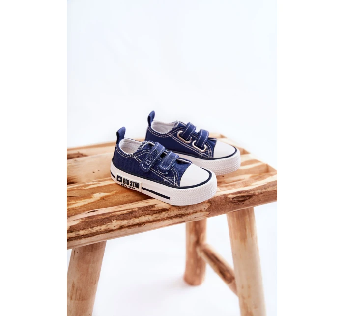 Dětské látkové tenisky se suchým zipem BIG STAR model 21594920 Námořnická modrá - Big Star Shoes Dětské látkové tenisky se suchým zipem BIG STAR model 21594920 Námořnická modrá - Big Star Shoes