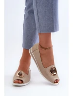 Dámské lodičky s ozdobou z ekokože zlaté Biolita