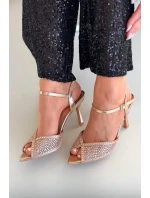 Dámské sandály na podpatku se zdobením model 21821807 - Boto