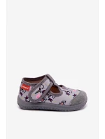 Dětské pantofle Milami elastické na suchý zip jednorožec šedé Ambette Dětské pantofle Milami elastické na suchý zip jednorožec šedé Ambette