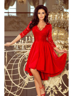 Šaty s krajkovým výstřihem Numoco NICOLLE - červené