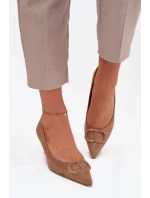 Dámské lodičky s dekorativním detailem Amelora – tmavě béžové Dámské lodičky s dekorativním detailem Amelora – tmavě béžové