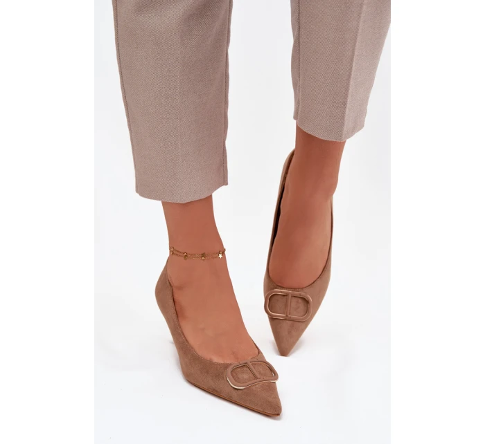Dámské lodičky s dekorativním detailem Amelora – tmavě béžové Dámské lodičky s dekorativním detailem Amelora – tmavě béžové